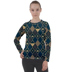 Background Non Seamless Pattern Women s Long Sleeve Raglan Tee