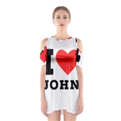 I Love John Shoulder Cutout One Piece Dress by ilovewhateva