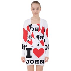 I Love John V-neck Bodycon Long Sleeve Dress by ilovewhateva