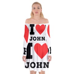 I Love John Off Shoulder Skater Dress by ilovewhateva