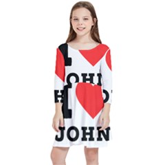 I Love John Kids  Quarter Sleeve Skater Dress by ilovewhateva