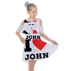 I Love John Kids  Shoulder Cutout Chiffon Dress by ilovewhateva