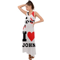 I Love John V-neck Chiffon Maxi Dress by ilovewhateva