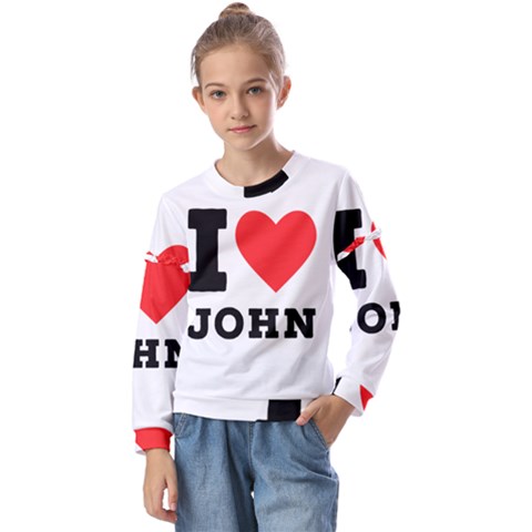 I Love John Kids  Long Sleeve Tee With Frill  by ilovewhateva