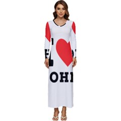 I Love John Long Sleeve Longline Maxi Dress by ilovewhateva