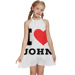 I Love John Kids  Halter Collar Waist Tie Chiffon Dress by ilovewhateva