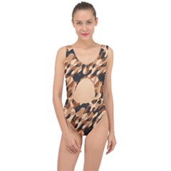 Abstract Camouflage Pattern Center Cut Out Swimsuit by Jack14