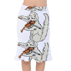 Cat Playing The Violin Art Short Mermaid Skirt by oldshool