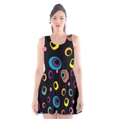 Abstract-background-retro-60s-70s Scoop Neck Skater Dress