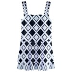 Square-diagonal-pattern-monochrome Kids  Layered Skirt Swimsuit