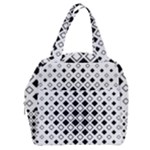 Square-diagonal-pattern-monochrome Boxy Hand Bag