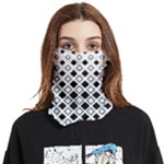 Square-diagonal-pattern-monochrome Face Covering Bandana (Two Sides)