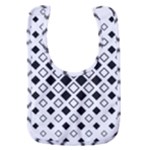 Square-diagonal-pattern-monochrome Baby Bib