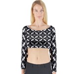 Abstract-background-arrow Long Sleeve Crop Top