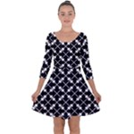 Abstract-background-arrow Quarter Sleeve Skater Dress