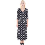 Abstract-background-arrow Quarter Sleeve Wrap Maxi Dress