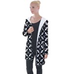 Abstract-background-arrow Longline Hooded Cardigan