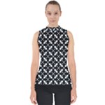 Abstract-background-arrow Mock Neck Shell Top