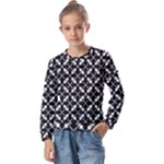 Abstract-background-arrow Kids  Long Sleeve Tee with Frill 