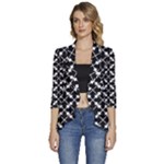 Abstract-background-arrow Women s 3/4 Sleeve Ruffle Edge Open Front Jacket