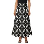 Abstract-background-arrow Tiered Ruffle Maxi Skirt