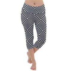 Background-pattern-halftone Lightweight Velour Capri Yoga Leggings by Semog4