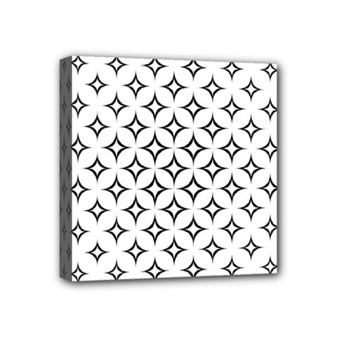 Star-curved-pattern-monochrome Mini Canvas 4  X 4  (stretched) by Semog4