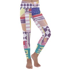 Abstract Shape Color Gradient Kids  Lightweight Velour Classic Yoga Leggings by Semog4