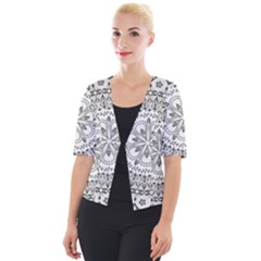 Vector Mandala Drawing Decoration Cropped Button Cardigan