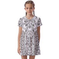 Vector Mandala Drawing Decoration Kids  Asymmetric Collar Dress