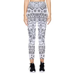 Vector Mandala Drawing Decoration Pocket Leggings 