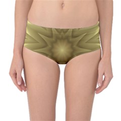 Background Pattern Golden Yellow Mid-waist Bikini Bottoms