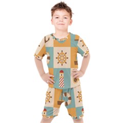 Nautical Elements Collection Kids  Tee And Shorts Set