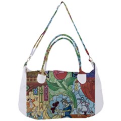 Stained Glass Rose Flower Removable Strap Handbag by Salman4z