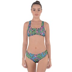 Background Texture Paisley Pattern Criss Cross Bikini Set by Salman4z