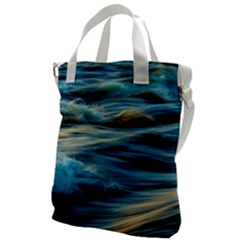 Waves Abstract Canvas Messenger Bag by Salman4z