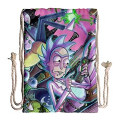 Rick And Morty Time Travel Ultra Drawstring Bag (large) by Salman4z