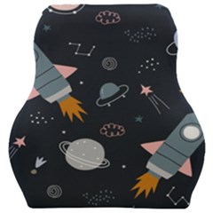 Space Background Illustration With Stars And Rocket Seamless Vector Pattern Car Seat Velour Cushion 