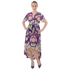 Retro Cartoon Hello Titty Parody Front Wrap High Low Dress by Salman4z