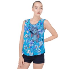 Blue Stitch Aesthetic Bubble Hem Chiffon Tank Top by Salman4z