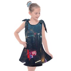 Cityscape Digital Art Kids  Tie Up Tunic Dress by Salman4z