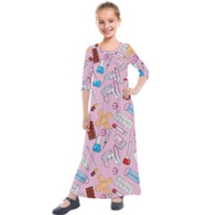 Medical Kids  Quarter Sleeve Maxi Dress by SychEva
