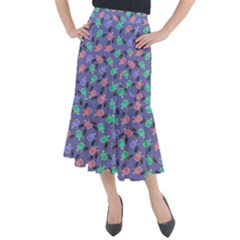 Nail Polish Midi Mermaid Skirt by SychEva