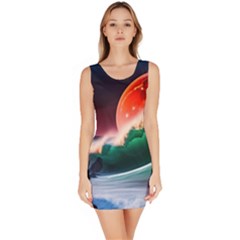 Sea Ocean Waves Rocks Sunset Artwork Bodycon Dress by Jancukart