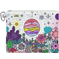 Rainbow Fun Cute Minimal Doodle Drawing Canvas Cosmetic Bag (xxxl) by Jancukart