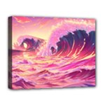 Waves Ocean Sea Tsunami Nautical 5 Deluxe Canvas 20  x 16  (Stretched)