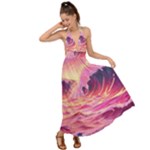 Waves Ocean Sea Tsunami Nautical 5 Backless Maxi Beach Dress