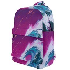 Tsunami Waves Ocean Sea Nautical Nature Water Unique Classic Backpack by Jancukart