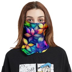 Ai Generated Artwork Leaves Nature Pattern Face Covering Bandana (two Sides) by Jancukart