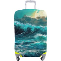 Tsunami Waves Ocean Sea Nautical Nature Water 5 Luggage Cover (large) by Jancukart